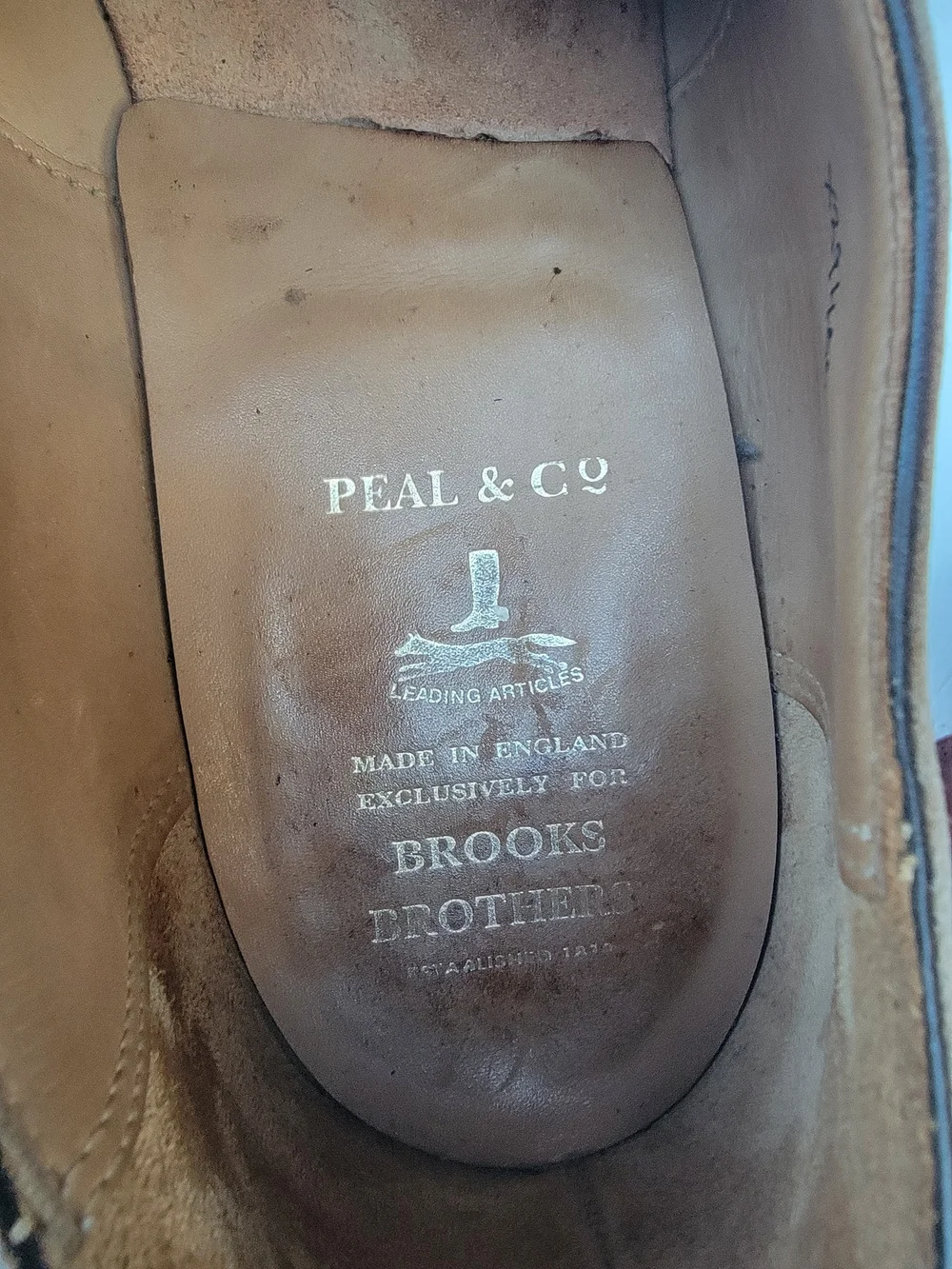 Brooks Brothers Tan Brown Leather Slip-On Wingtip Oxfords